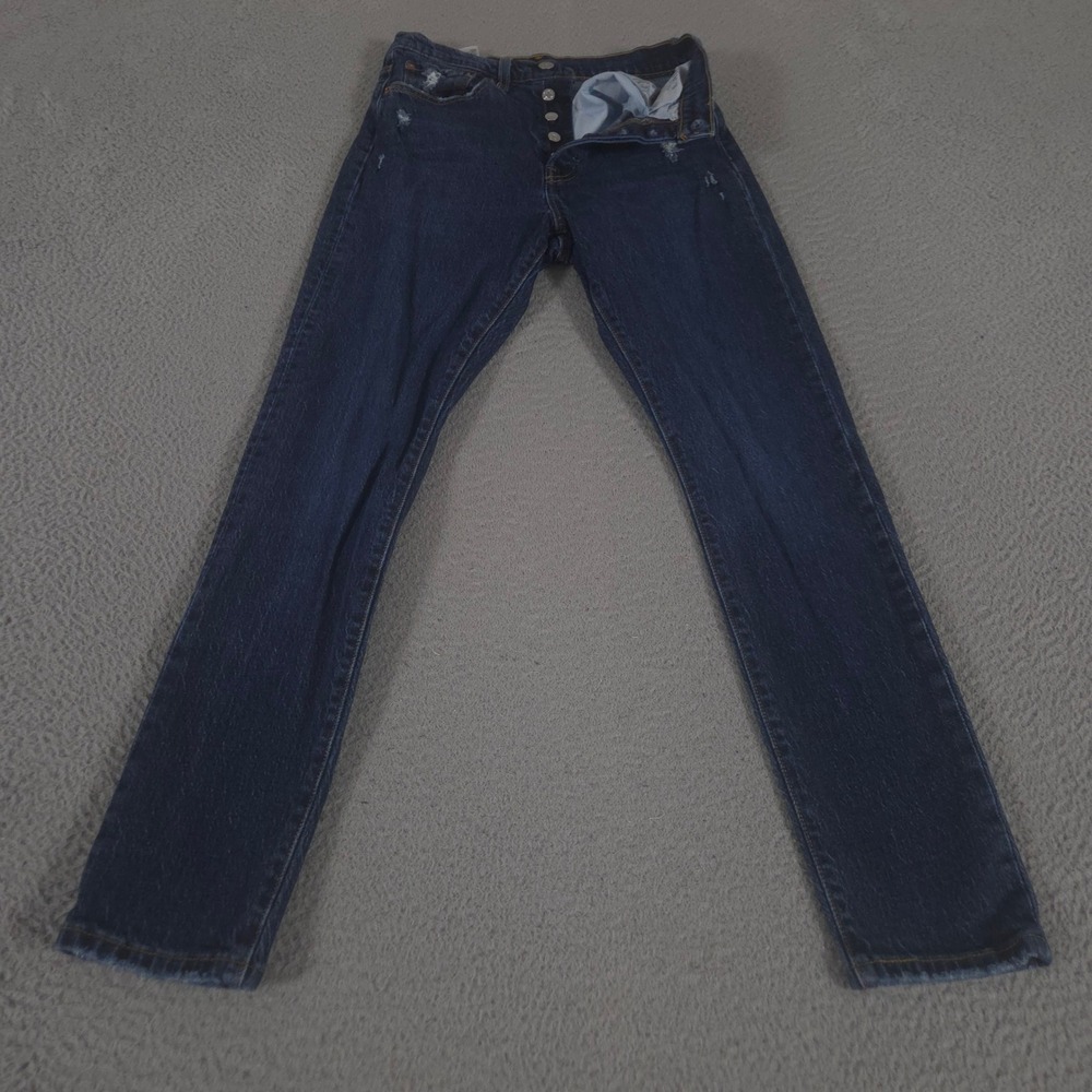 Levi's Jeans Womens 27 Blue 501 Skinny Distressed Button Fly Denim Pants Preppy